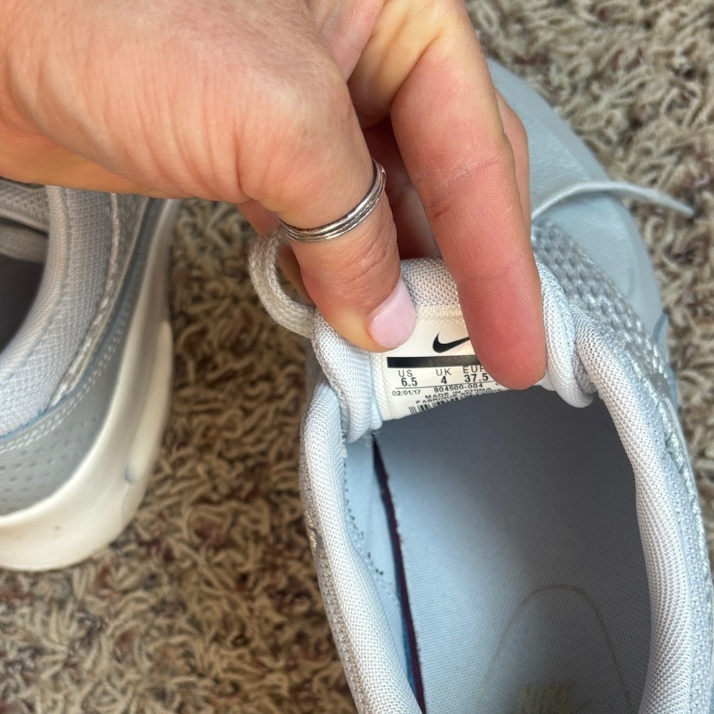 Nike Women's Silver and White Sneakers - Picture 5 of 5